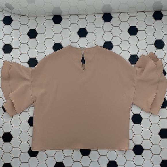 ZARA | CROPPED BLOUSE WITH FLUTTER SLEEVE DETAIL - Picture 5 of 5